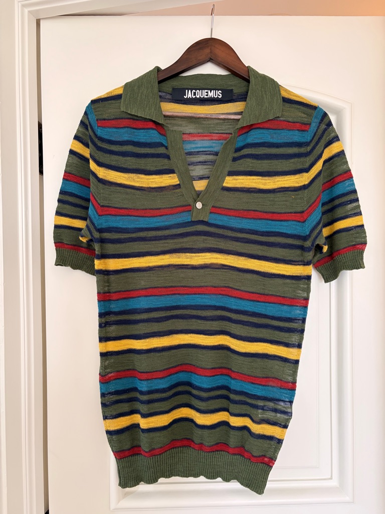 Jacquemus Multicolor Striped Knit Top In Green, Yellow, Red, Blue